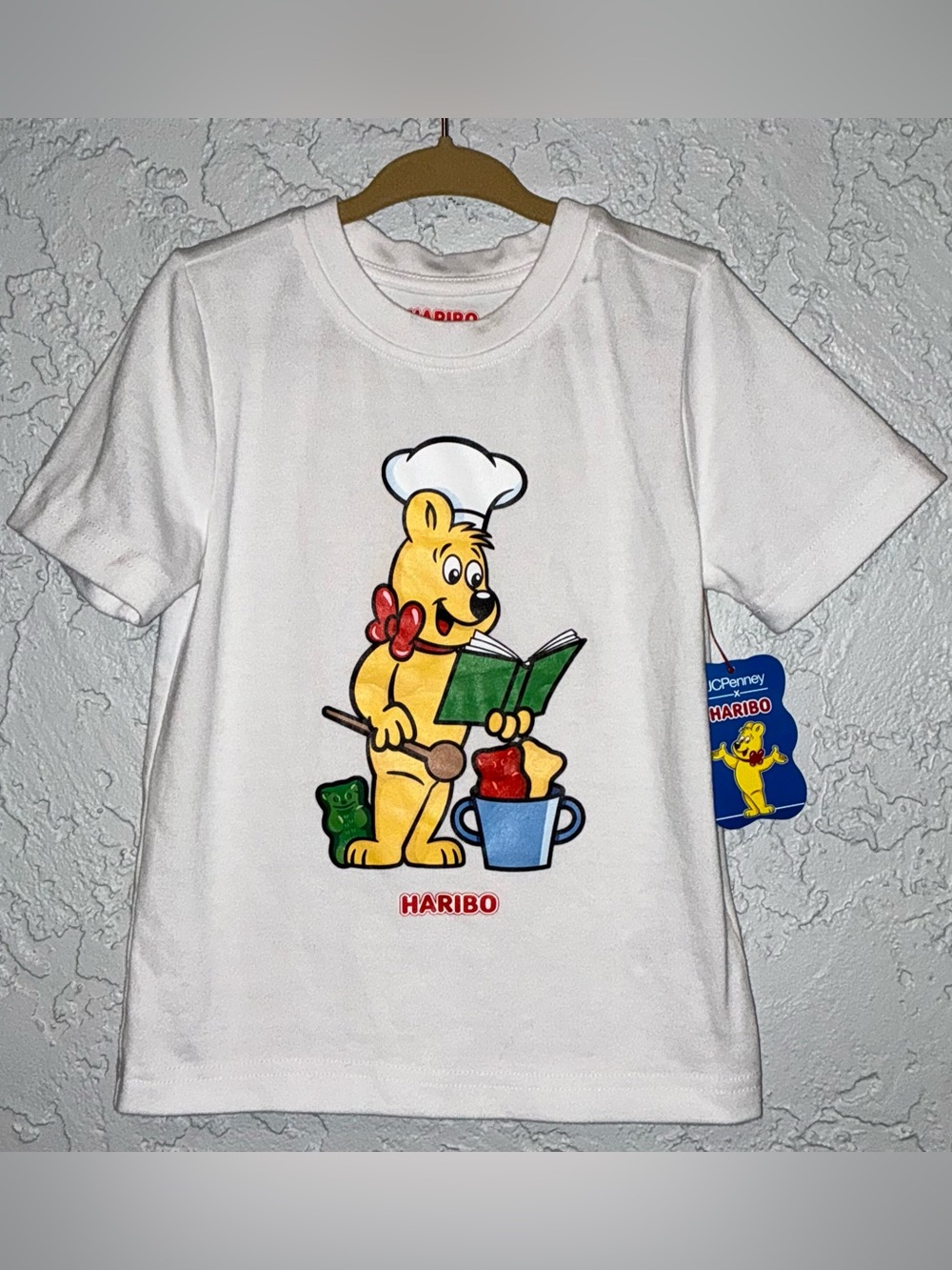 HARIBO White Kids' Gummy Bear Chef Graphic Tee (NWT)